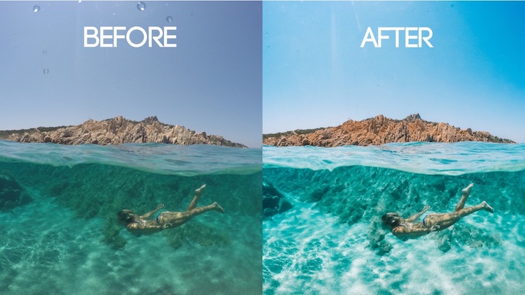Photo editing underwater